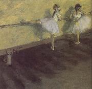 Edgar Degas ballerina being practising oil on canvas